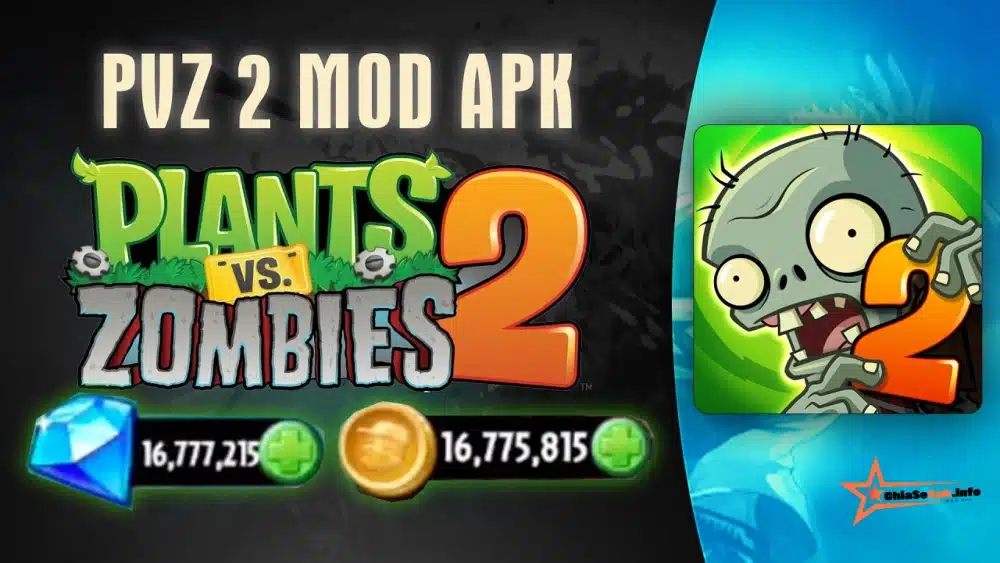 Giới thiệu game Plants vs Zombies 2 Hack Full Cây Max Level, 0 sun